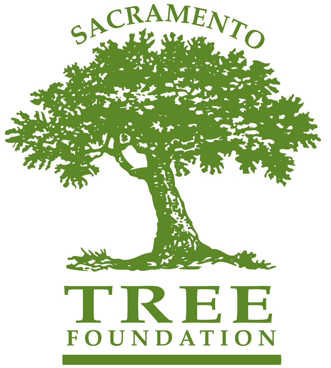 Sacramento Tree Foundation Logo featuring a large green tree