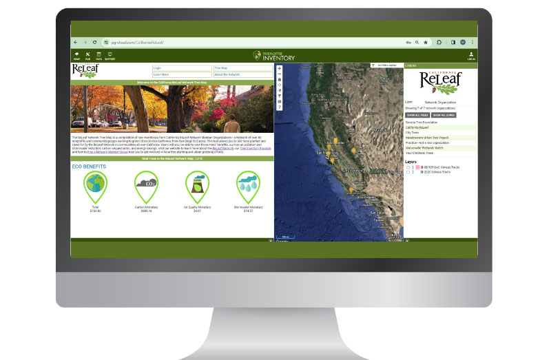California ReLeaf's Network Tree Inventory Program - TreePlotter Landing Page