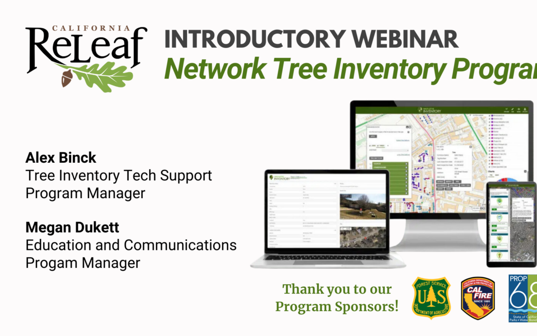 Nahrávanie webinára programu ReLeaf Network Tree Inventory je teraz k dispozícii